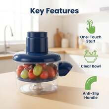 Automatic Electric Fruit And Vegetable Peeler For Home Use. Compact And Sturdy Design, Durable Plastic Material, Perfect For Home Cooks. - Blue - View 2