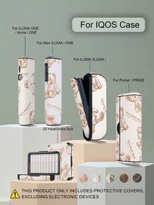 1PC For IQOS ILUMA ONE/ILUMA I ONE/New Iluma I One/ILUMA/ILUMA I /ILUMA PRIME/Iluma I Prime 20 HeatSticks BoX Series Protective Case, Fashionable Minimalist Cartoon Pattern Portable Storage Leather Sleeve, Full Protection Anti-Drop Anti-Fingerprint Wear-Resistant High-End Texture Hard Shell Soft Leather Dual Protection, Perfect Gift Choice, High-End Protective Shell, Unisex Fashion Accessory, Fashionable Patchwork Personalized Appearance Decoration, Business Casual Versatile Style, Precise Hole Position Perfect Fit, Couple Style Unisex, Iqos Series Dedicated Protective Shell, TEREA Storage Box - Brown Bear - View 5