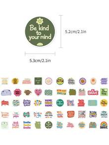 50pcs Positive Affirmation Sticker Set, Motivational Stickers For Phone Case, Notebook, Guitar, Skateboard, Birthday Gift - Multicolor - View 6