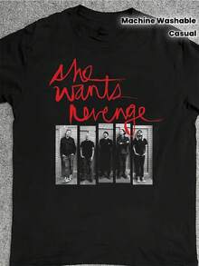 Camiseta de la gira SHE WANTS REVENGE, unisex - Camiseta negra de concierto con logotipo icónico, cuello redondo informal, top unisex, adecuada para conciertos, carnavales y atuendos casuales - Lavable a máquina, set de regalo. Playera  2026, Camiseta Gráfica, Camiseta Unisex - Negro - Ver 6