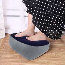 Almohada inflable, reposapiés inflable de PVC con flocado, reposapiés de masaje para viajes y exteriores, reposapiés para coche/avión, equipo de camping - Alfombrilla para los pies - Ver 2