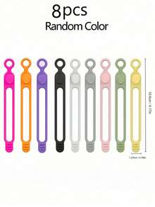 3/6/8/10pcs Silicone Cable Ties,Silicone Cable Management Ties,Reusable, Suitable For Headphones, Phone Chargers, Mice, Audio Equipment, Computers, Etc. (Random Colors) - Multicolor - View 12