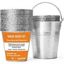 NUPICK 20-Pack Grease Bucket Liner 1-Pack HDW152 Traeger, Grease Bucket Traeger Pro Series 575/780, 22/34 Series, Ironwood 650/885 Grills, Silver - A - Xem 2