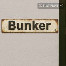 2D Flat Design, 1 Inch "Bunker" Theme Wall Decor - Heavy Metal Sign For Military Enthusiasts, Suitable For Cave, Garage, Basement, Tactical Room - High Definition Indoor/Outdoor Decoration (16 In X 4 In), 2D Flat Style (Random Style) - A - View 3