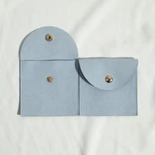 超細纖維珠寶收納袋，弧形按扣信封式珠寶收納袋，天鵝絨袋，禮品與珠寶 - 黃色;8*8cm - 查看 11