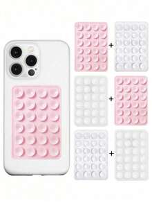 Giá đỡ điện thoại bằng silicon có giác hút, giá đỡ điện thoại điều chỉnh được với đế kim loại/keo dính - Cần gập linh hoạt, giá đỡ rảnh tay cho bàn làm việc, xe hơi, cửa sổ - Tương thích với điện thoại thông minh (Không cần khoan) - nhiều màu - Xem 1