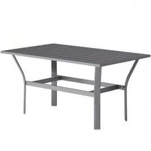 Metal Side Table/Balcony Table With Slatted Design, Weatherproof, Coffee Table/Garden Table, Easy-Care Sofa Table/Outdoor Table For Balcony, Garden, Terrace, Veranda, 91.5 X 55 X 45 Cm, Dark Grey - Dark Grey - View 8
