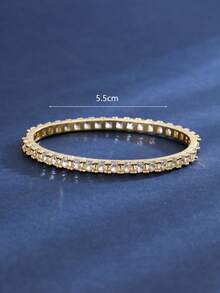 1PC Minimalist Rhinestone Studded Starry Sky 18K Gold Plated Luxury Women's Bracelet - Gold - View 6
