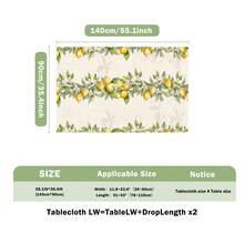 1pc Rectangular Polyester Tablecloth, French Lemon Vintage Frame Pattern, Single-Sided Printing, Suitable For Tabletop, Washable And Reusable, Applicable For Indoor, Outdoor, Patio, Wedding, Party, Dining, Craft Exhibition, Banquet Decoration - Multicolor - View 12