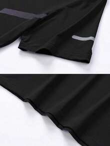 Men's Summer Cool Elastic Ice Silk Short Sleeved Ice Silk Quick Drying Sports Shorts Set Suitable For Fitness Running Training Outdoor Running Wear - Black - View 12