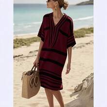 Women Midi Dresses - Red - View 3