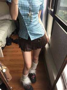 Women Blouses & Shirts - Baby Blue - View 3