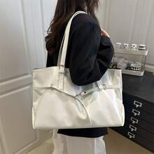Bolso de mano moderno y versátil para mujer, estilo casual elegante con un toque de alta gama, bolso de hombro estiloso ideal para ir de compras, bolso tote de gran capacidad de cuero aceitado para mujer, estilo retro casual, personalidad moderna, bolso de hombro de nueva moda para ir al trabajo. - marrón - Ver 5