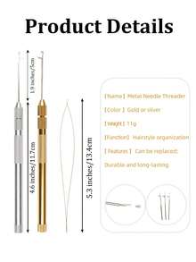 Bộ kim đan, kim móc có lỗ thông hơi bằng hợp kim nhôm, dụng cụ dệt - Xem 2
