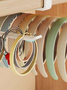 1pc Hair Accessory Storage Organizer, Wall Mounted Hair Tie/Headband Holder, No Drill Needed - Multicolor - View 4