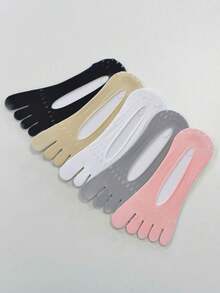 1/5 Pairs Summer Thin Starry Sky Invisible Five-Finger Boat Socks (Socks Not Included) - Multicolor - View 4