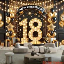 2D Flat Background Banner, Suitable For Decoration Of 18th Birthday Party, Scene And Room Decoration, Home Decoration, Festival Party Supplies - 1 - View 4