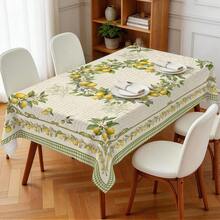 1 khăn trải bàn hình chữ nhật bằng polyester, họa tiết khung chanh Pháp cổ điển, in một mặt, thích hợp cho mặt bàn, có thể giặt và tái sử dụng, phù hợp cho trong nhà, ngoài trời, sân hiên, đám cưới, tiệc tùng, ăn uống, triển lãm thủ công, trang trí tiệc. - Nhiều màu - Xem 9