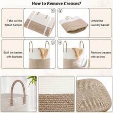 1pc Laundry Basket / Woven Hamper - Multifunctional Bathroom Storage Basket. Available In Two Sizes (40L And 60L) And A Variety Of Styles And Colors. An Ideal Storage And Organization Solution For The Laundry Room, Bedroom, Bathroom - Multicolor - View 10