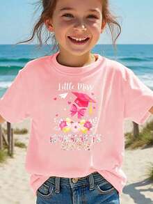 Pequeña Señorita Fiesta de Graduación Camiseta para niñas - Rosa - Ver 7