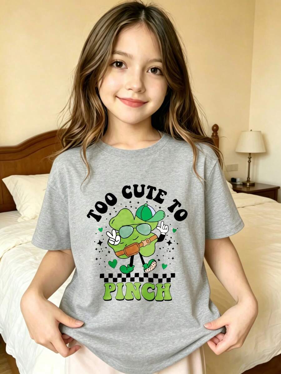Demasiado lindo para pellizcar Camiseta estampada para niños - Gris - Ver 1