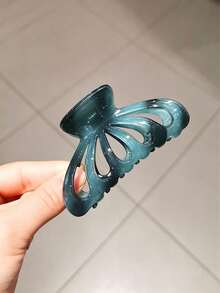 1pc European And American Style Colored Transparent Shower Clips, Hair Clips, Buns Clips, Shark Fin Clips, Hairpins - Multicolor - View 10