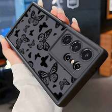 Funda de teléfono a prueba de golpes con gráfico inspirador de mariposa, compatible con iPhone, Honor - Negro 4 - Ver 4