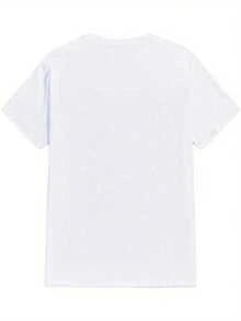Relax In The Digital Print Hand Short Sleeve Unisex Pure Cotton Loose And Comfortable - 白色 - 查看 2