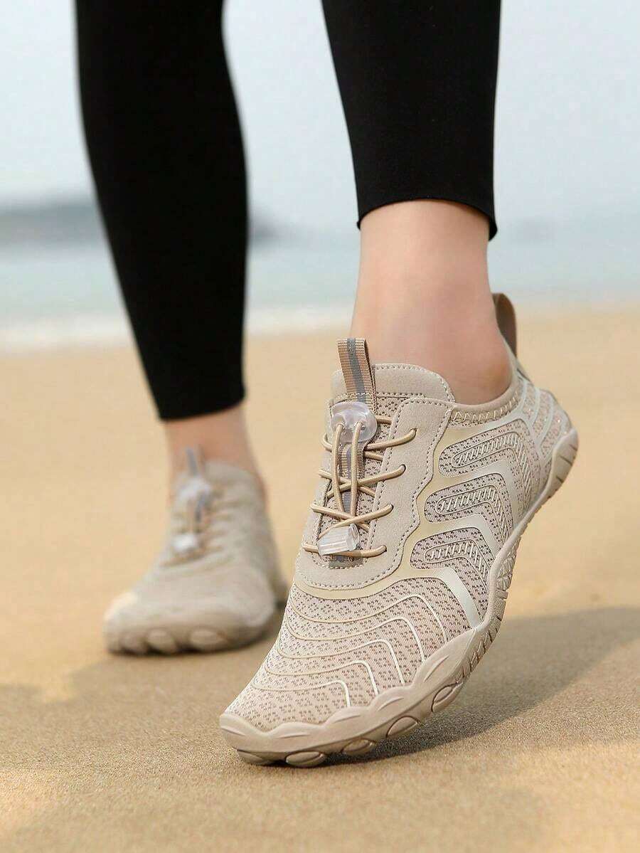 1 Pair Women's Lightweight Summer Beach Shoes, Outdoor Sports Aqua Water Shoes, Quick Dry Barefoot For Beach, Travel, Camping, Party, Swimming, Surfing, Rafting, Fitness, Yoga