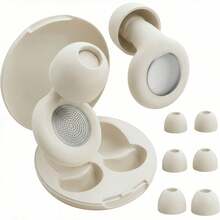 45dB Noise Cancelling Sleeping Earplugs - Reusable Silicone Earplugs With 6 Ear Tips And Travel Case, Soft Comfortable Design For Concerts, Snoring, Travel, Study, Music Events Ear Protection, Compact Storage Case, Durable Earplugs - White Suit - View 11