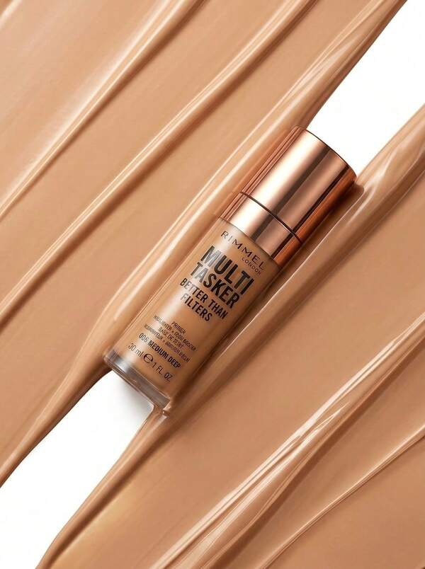 Rimmel Multi-Tasker Better Than Filters Glow Booster Highlighter & Anti-Aging Primer 006 Medium Deep 30 Ml – Face Primer, Glow-Boosting, For Women, Medium Deep, Vitamin C, Suitable For Daily Makeup Routine