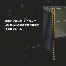 【ブラック】スチールサイクルハウス　L166*W170*H200cm  ガレージ  カーポート 頑丈 鋼板　専用エキスパンションボルト付属 収納目安3～5台 - 1 - チェックする 5