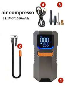 Arrancador de Emergencia para Coche e Inflador de Neumáticos - Banco de Energía Portátil con Pantalla LED, Bomba de Neumáticos Inalámbrica, Inflado Rápido de 150PSI, Linterna y Carga Rápida USB, Sin Necesidad de Energía para Cargar la Batería e Inflar los Neumáticos - T-706/YZ-6602A - Ver 13