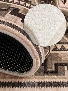 1pc Dark Rhombus Living Room Rug, Suitable For Kitchen, Dining Room, Bedroom, Room Holiday Decor, Indoor/Outdoor, Office, Lobby, Anti-Slip Doormat, Bathroom Rug, Hallway, Study Gaming Area Rug - Multicolor - View 4