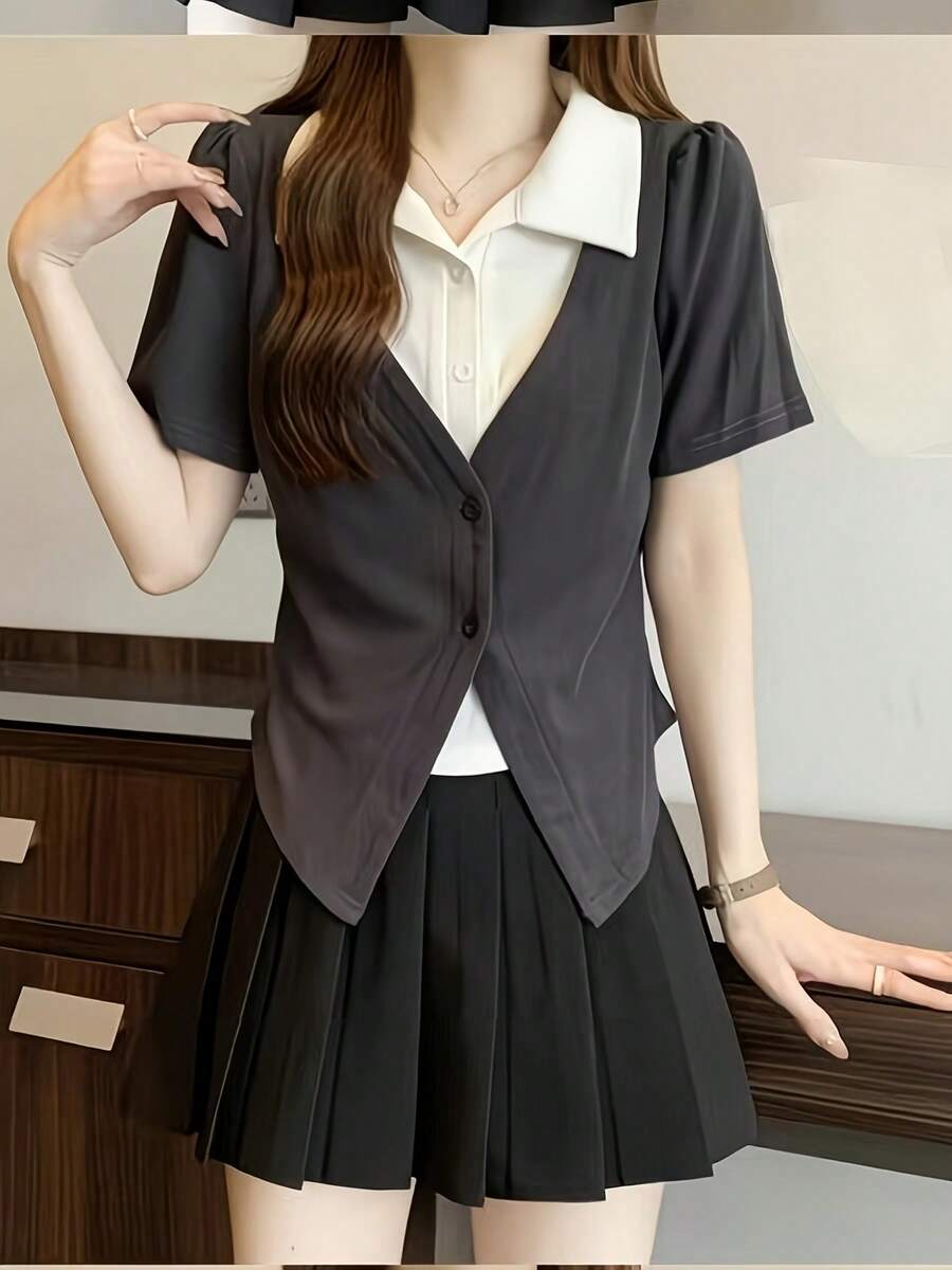 Women Tops - Dark Grey - View 1