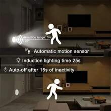 1 Pack Magnetic Motion Sensor LED Cabinet Light, USB Rechargeable Wireless Human Body Induction Night Light For Wardrobe, Corridor, Bedroom, Dormitory, Aisle, Staircase - Night Light - View 6