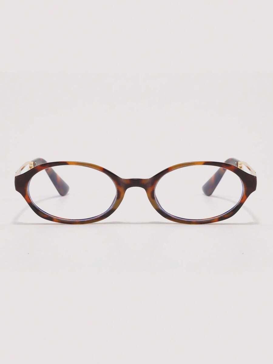 Visivana 1 Pair Women's Cat Eye Small Frame Metal Leg Personalized Retro Street Style Non-Prescription Glasses, Suitable For Daily Outfit Accessories - Clear - View 1