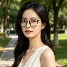1 Piece Round Eyeglasses For Women, Sleek Black Frame With Clear Lenses, Retro Intellectual Vibe, Versatile For Summer Beach Days, Graduation Season Events, Travel Trips, Vacation Getaways, Camping Adventures, Casual Daily, Outdoor Activities And Everyday Outfits, Perfect Holiday Gift For Women To Elevate Any Occasion Look - 亮黑色 - 查看 2