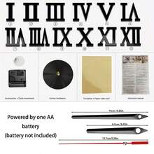 Jam Dinding Ruang Tamu Gaya Nordik, Dekorasi Jam Kreatif Akrilik DIY, Jam Dekoratif Minimalis, Stiker Jam Dinding Senyap, Jam, Jam Dinding Kreatif untuk Ruang Tamu & Kamar Tidur - hitam - View 12