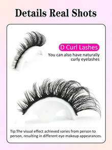 14 Pairs D Curl Fluffy False Eyelashes, 7-16mm Gradient Length Lashes, Thick Curly Natural Lash Extensions, Lightweight Reusable Lashes For Beginners, Daily & Party Makeup - Black - View 4