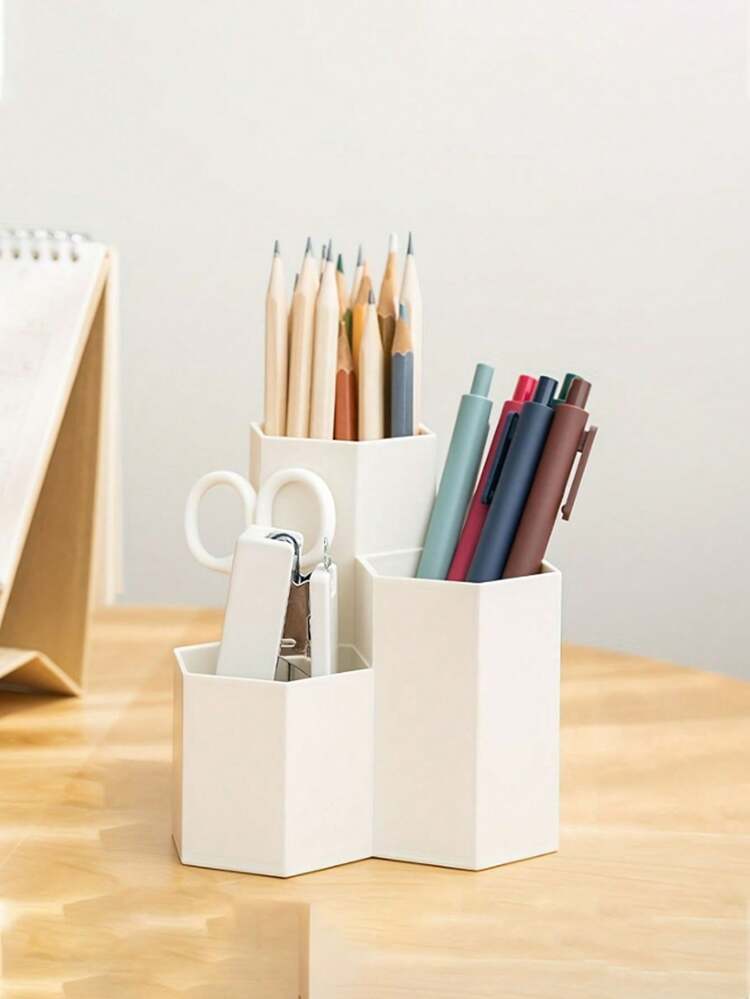 Large Capacity Pen Holder Storage Box, Desktop Stationery Organizer Rack, Paint Brush & Colored Pencil Storage Container, Multi-Functional Desktop Storage Organizer - Multicolor - View 14