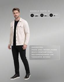 Stylish Men's Jacket With Waterfall Collar, Long Sleeves, Casual Sweatshirt Style With Button Details And Pockets. - Off - View 7