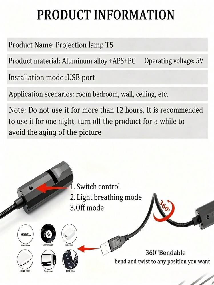 Đèn chiếu hình đầu lâu xoay LED - Đèn ngủ USB có thể điều chỉnh, thích hợp để trang trí Halloween, tạo không gian ấm cúng cho phòng ngủ và phòng khách, trang trí tường và trần nhà, quà tặng ngày lễ hoàn hảo, trang trí nhà cửa, phông nền chụp ảnh, đồ trang trí Halloween. - hộp sọ - Xem 11