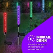 1/2pcs Solar Bubble Garden Lights, Crystal Stem 7-Color Changing LED Pathway Lights, IP65 Waterproof Auto On/Off Outdoor Landscape Lighting, Suitable For Garden, Yard, Lawn, Patio, Walkway, Wedding, Party, Holiday Decoration - Crystal Stick - View 12