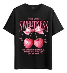 Tshirt Muscle Freaks Cherry Sweetness Sweet Cherry Style - 黑色 - 查看 6