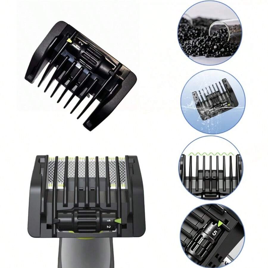 五合一导梳保护罩，适用于 One Blade QP2520 QP2530 QP2620 QP2630 QP2724 QP2834 胡须修剪器，1-5mm 可调节