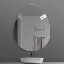 1 pieza Espejo de pared de acrílico transparente sin marco en forma de pera de alta definición para decoración de baño, adecuado para el hogar, habitación de niños, jardín de infancia, restaurante temático y baño - Plateado - Ver 1