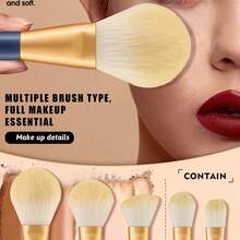29 piezas Juego de herramientas de maquillaje todo en uno, 11 piezas Brochas de maquillaje suaves, Bolsa de almacenamiento, Esponjas de maquillaje, Borlas de polvos de varios tipos, Diadema, Correas para la mano, Limpiador de brochas y mini espejo, Kit de belleza diario portátil - Multicolor - Ver 2