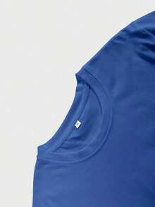INFLATION Men's Short Sleeve T-Shirt With Cartoon Print, Casual And Versatile For Everyday Wear - 藍色 - 查看 3