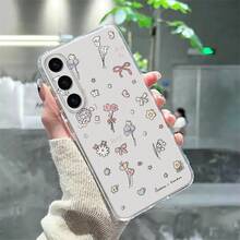 Fanahat-Funda para teléfono: Carcasa con patrón prémium de flores de verano, compatible con la serie for  Galaxy A54/A53/A52 (universal para A52S) / A34 (5G) / A32 (5G) / A14 (5G) / A13 5G / A12 / A04S / S10+ / S21 / S21U / S21+ / S22 / S22+ / S21U / S23 / S23+ / S23U y la serie S24 A15 / A35 (5G) / A55 - transparente - Ver 4